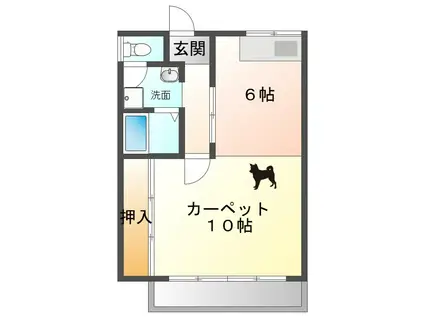 シティーA(ワンルーム/1階)の間取り写真