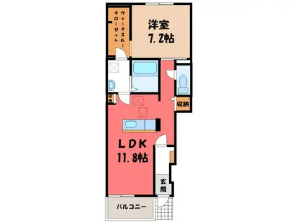 クレアージュ III(1LDK/1階)の間取り写真