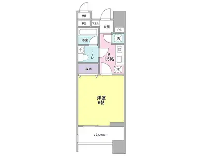 ロネスタR文京護国寺(1K/3階)の間取り写真