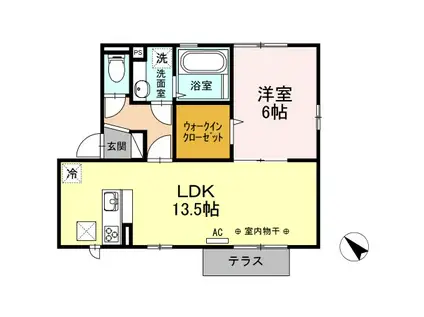 ラヴィクレール(1LDK/1階)の間取り写真