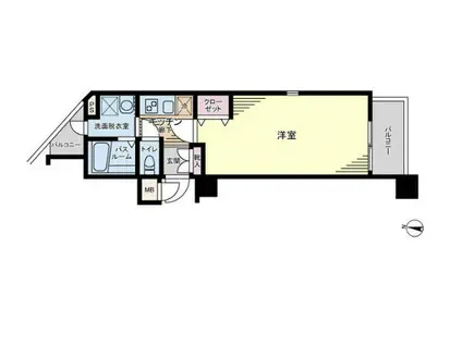 フェニックス目黒碑文谷(1K/3階)の間取り写真