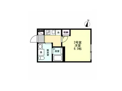 ベイルームさがみ野(1K/1階)の間取り写真