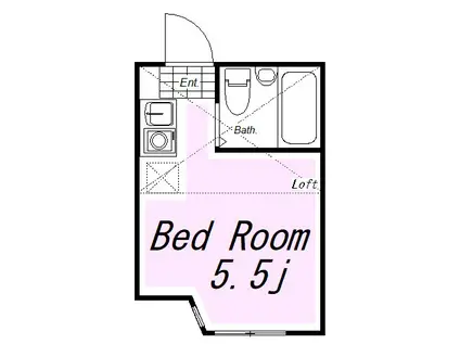 ユナイト境之谷プリンアラモード(ワンルーム/1階)の間取り写真