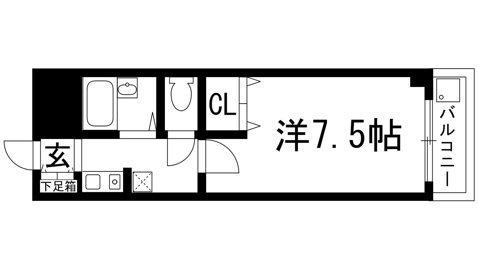 阪急宝塚線 川西能勢口駅 徒歩5分 6階建 築29年(1K/4階)の間取り写真