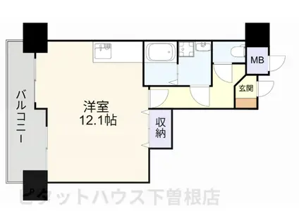 ジャミロ小倉(ワンルーム/12階)の間取り写真