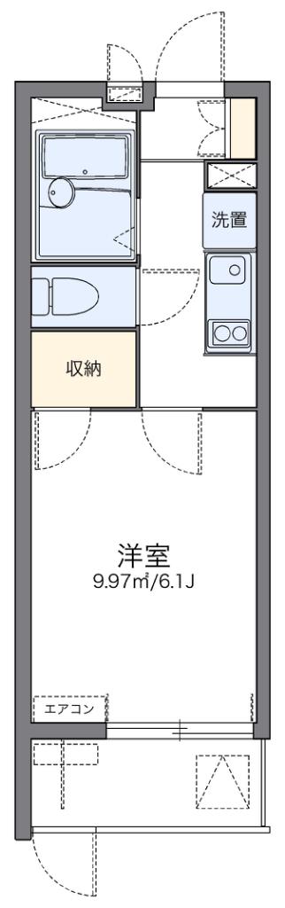 レオパレス梅北フィオーレ(1K/1階)の間取り写真
