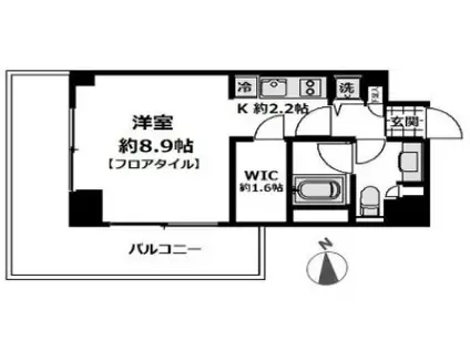 AZALEE K・2(ワンルーム/6階)の間取り写真