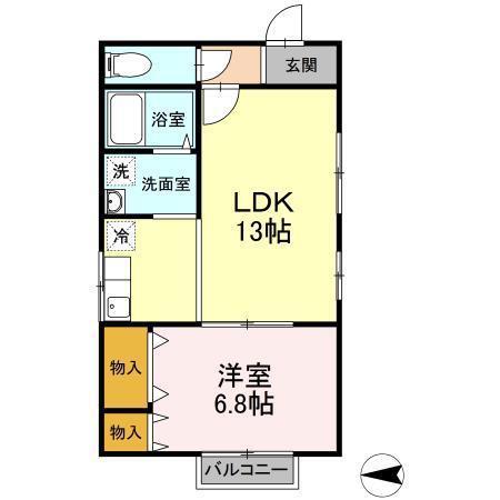 メゾンしみず(1LDK/1階)の間取り写真