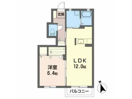 グレイスハウス(1LDK/1階)の間取り写真
