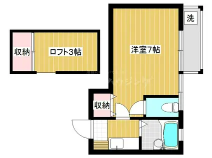ブランドールIII(1K/2階)の間取り写真