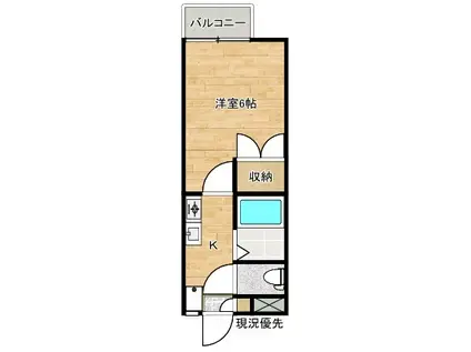 SUNパレス(1K/2階)の間取り写真