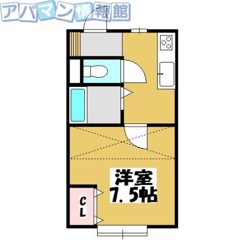 リロハイツ(1K/2階)の間取り写真