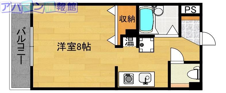 ラムール紫竹(ワンルーム/2階)の間取り写真