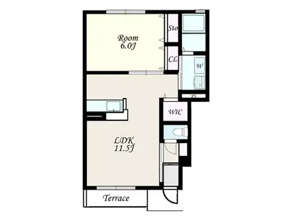 サンハイツ(1LDK/1階)の間取り写真