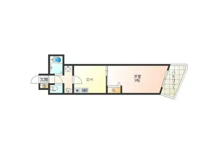 アマノール本田(1DK/3階)の間取り写真