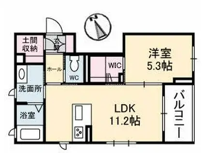シュエット白島(1LDK/3階)の間取り写真