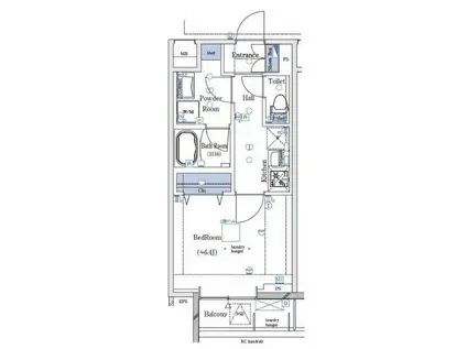 ガリシア南馬込(1K/5階)の間取り写真