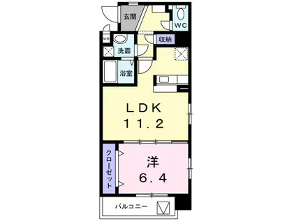 カーサビータス(1LDK/2階)の間取り写真