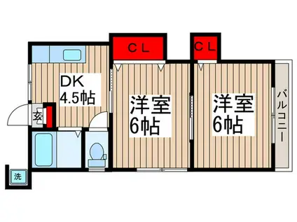 古畑マンション(2DK/2階)の間取り写真