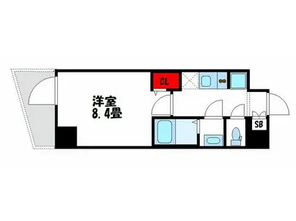 GENOVIA世田谷桜丘SKY GARDEN(1K/8階)の間取り写真