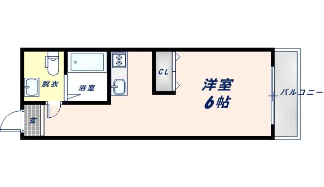 メリー新今里(ワンルーム/3階)の間取り写真