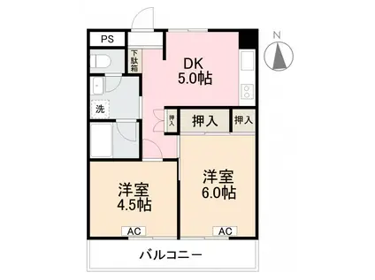 ダイアパレス栗林公園1202号(2DK/12階)の間取り写真