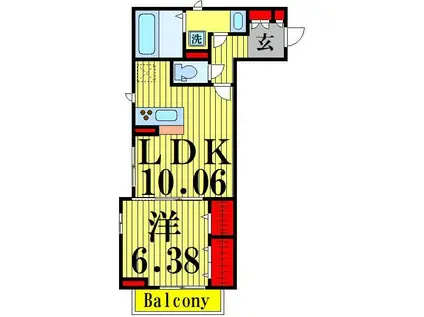 LUCIA(1LDK/2階)の間取り写真