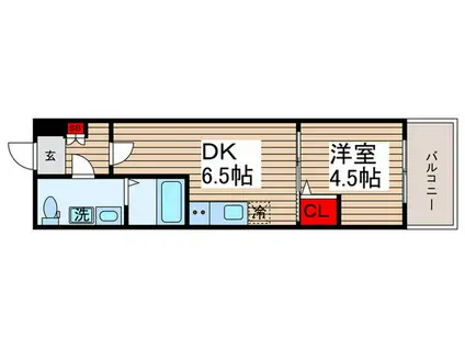 グランパセオ門前仲町(1DK/1階)の間取り写真