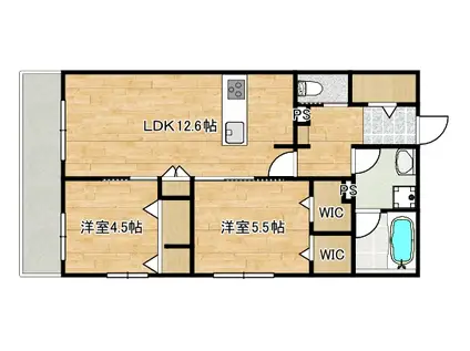 4階建千年ヘーベルメゾン(2LDK/3階)の間取り写真