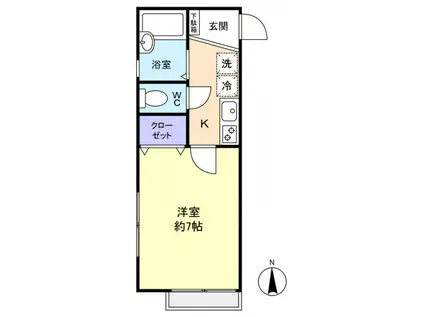 花ハウス(1K/2階)の間取り写真