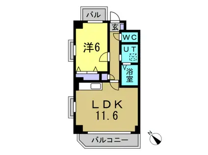 CENTRYKIV(1LDK/3階)の間取り写真