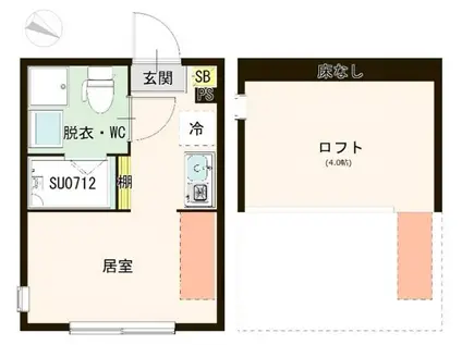 ハーモニーテラス白鷺II(ワンルーム/2階)の間取り写真