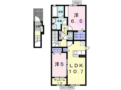 メゾン ルーチェ(2LDK/2階)の間取り写真