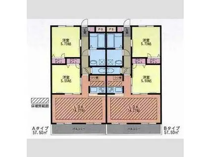 CCR-2014(2LDK/3階)の間取り写真