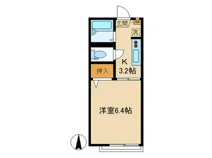 コート荻窪(1K/2階)の間取り写真