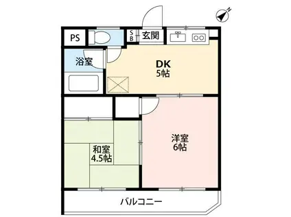牛渡マンション(2DK/2階)の間取り写真