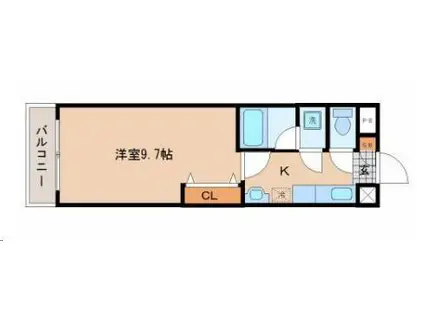 パークヒルズ上ノ台A(1K/4階)の間取り写真