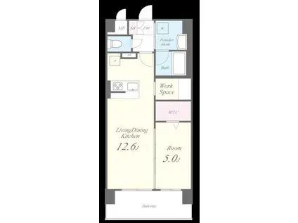 フェリスシエロ堺(1LDK/7階)の間取り写真