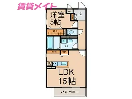 LA QUADRIFOGLIO(1LDK/1階)の間取り写真