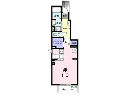 イストワールKITA A(ワンルーム/1階)の間取り写真