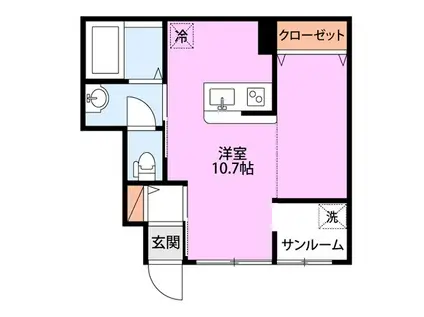 アヴァンティ(ワンルーム/1階)の間取り写真