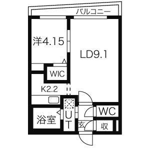 BLAST稲穂(1LDK/2階)の間取り写真