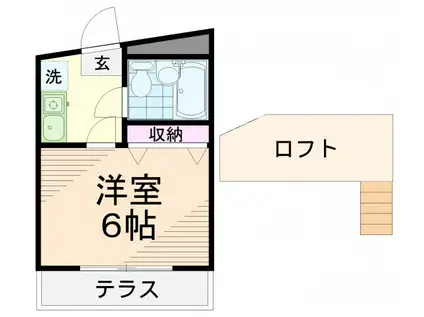 APT-U(1K/1階)の間取り写真