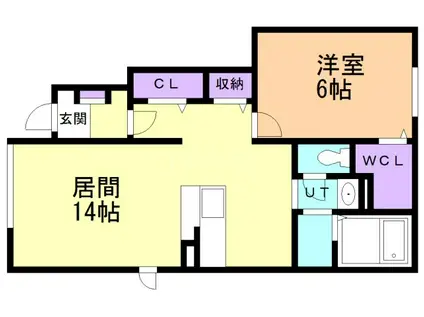 プティット(1LDK/1階)の間取り写真