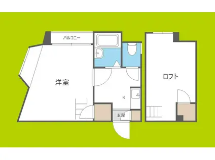 メゾンマルヨネ九条(1K/4階)の間取り写真