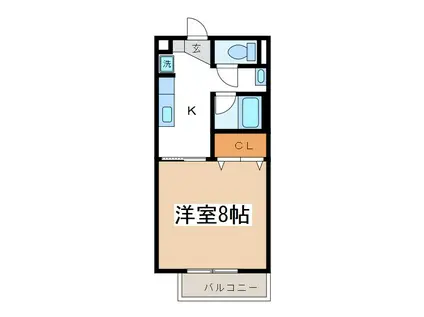 サープラスポワーロ(1K/1階)の間取り写真