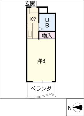 メゾン・ド・ミュール(ワンルーム/4階)の間取り写真