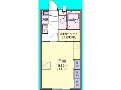 ファミリー(1K/1階)の間取り写真