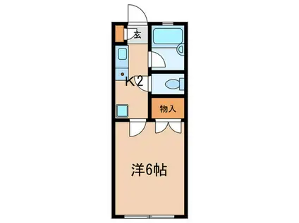 コパン奥沢(1K/2階)の間取り写真