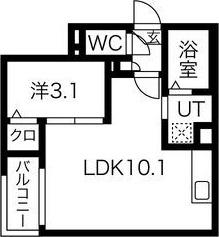 JACK KANSEIIV(1LDK/1階)の間取り写真